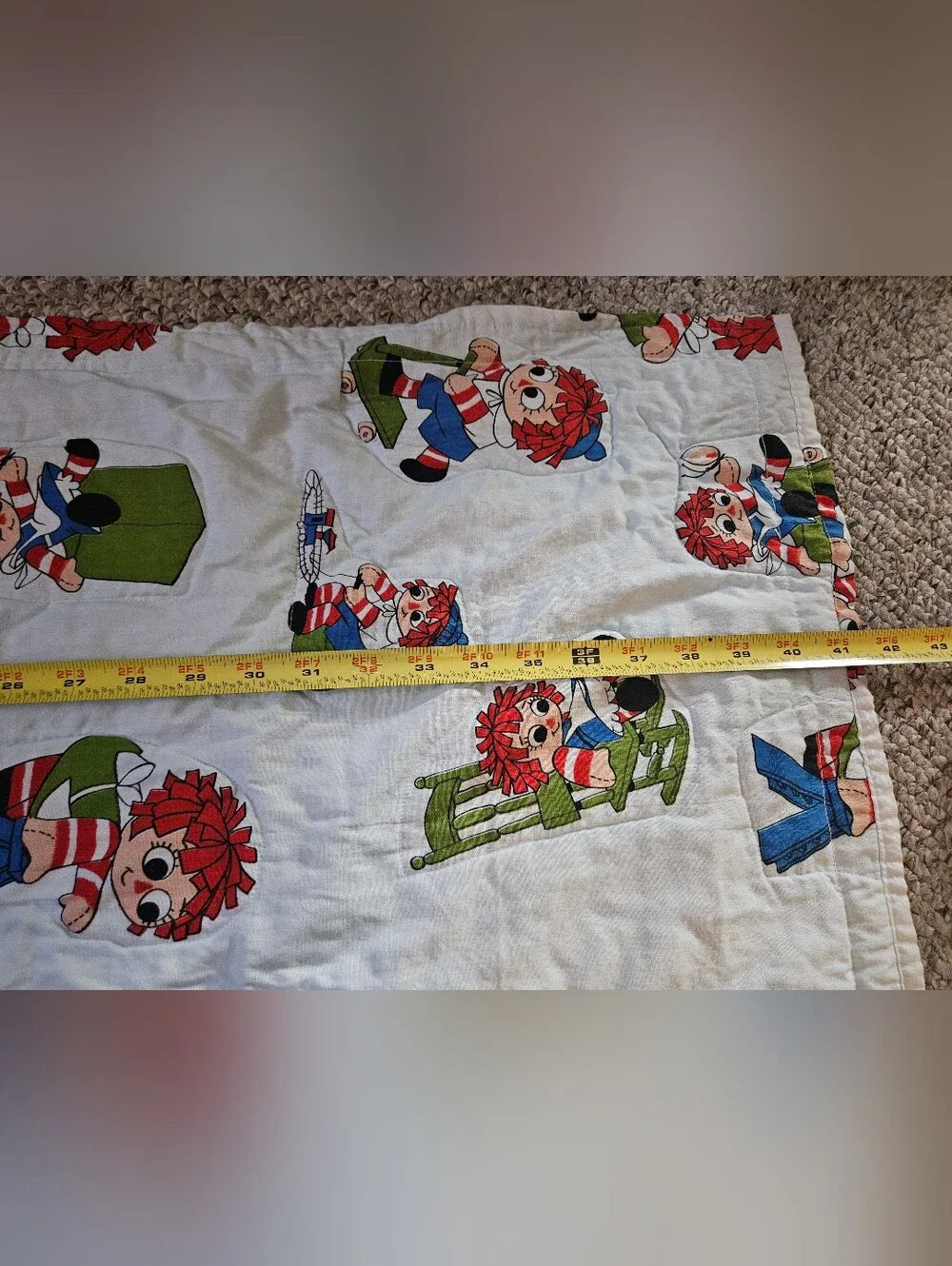 Vintage Handmade Raggedy Ann and Andy Quilt